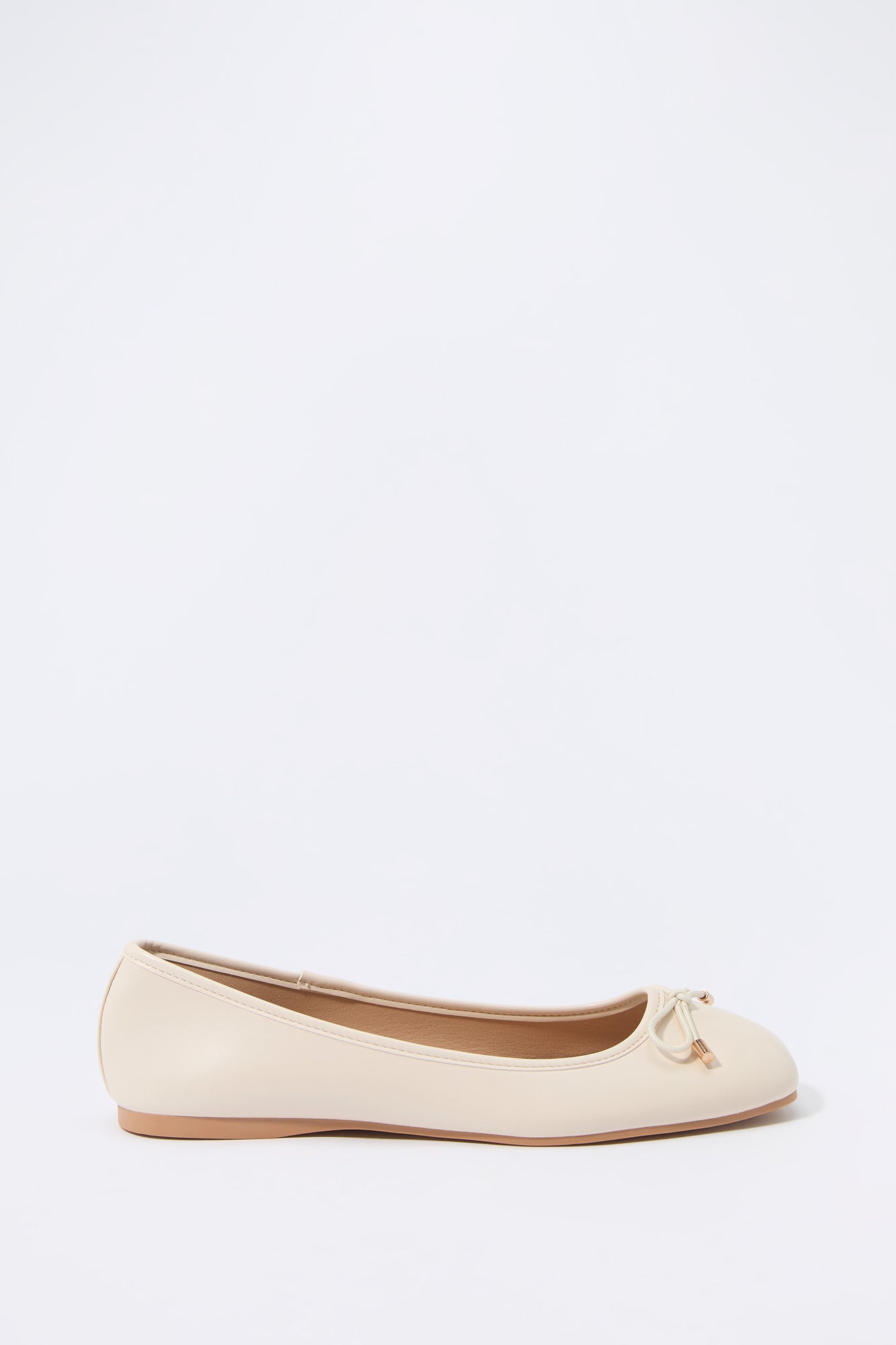 Faux Patent Leather Bow Ballet Flat