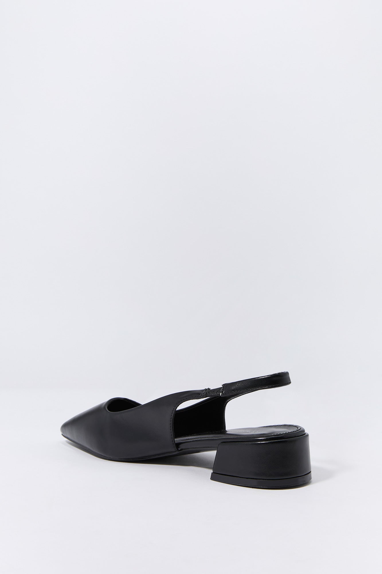 Faux Leather Slingback Low Heel