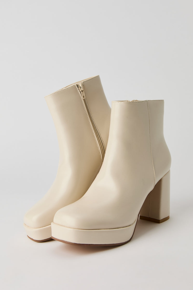 Faux Leather Platform Booties