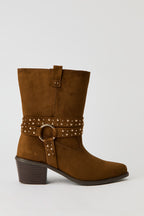Bottes en similisuède avec bride cloutée