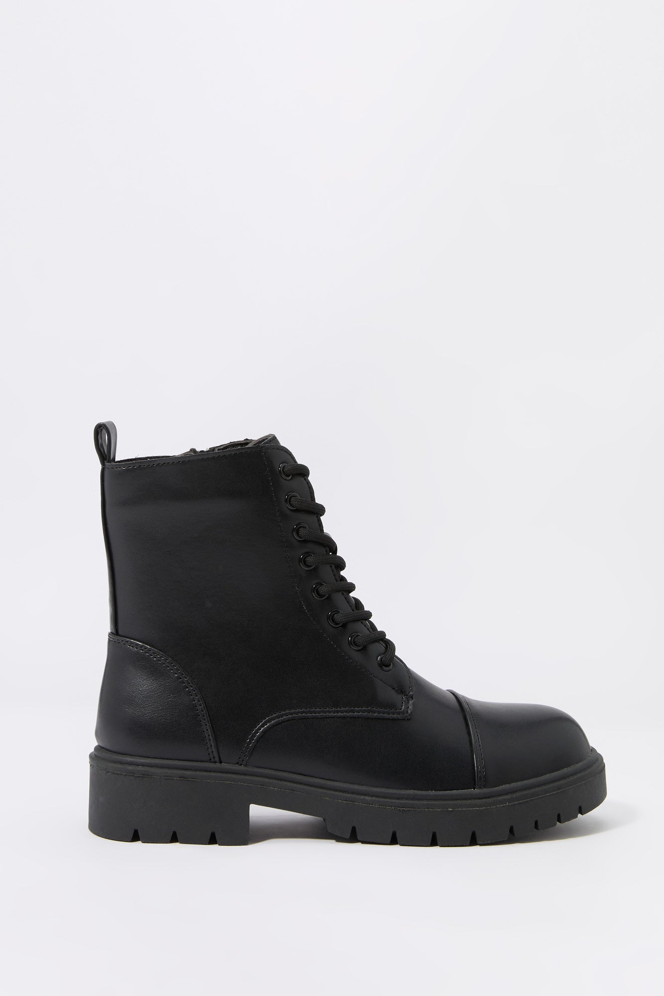 Faux Leather Lace Up Boot