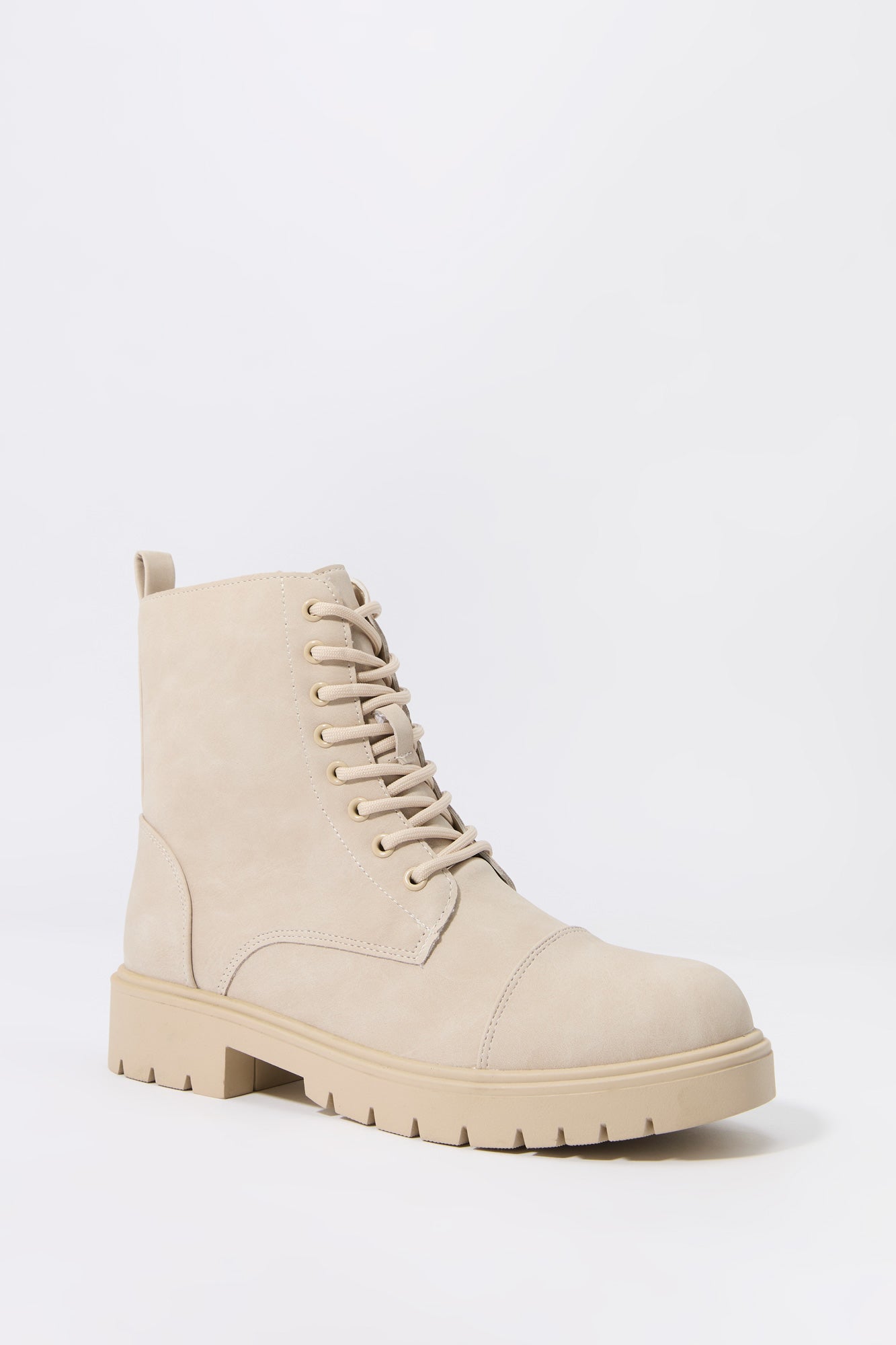 Faux Suede Lace Up Boot