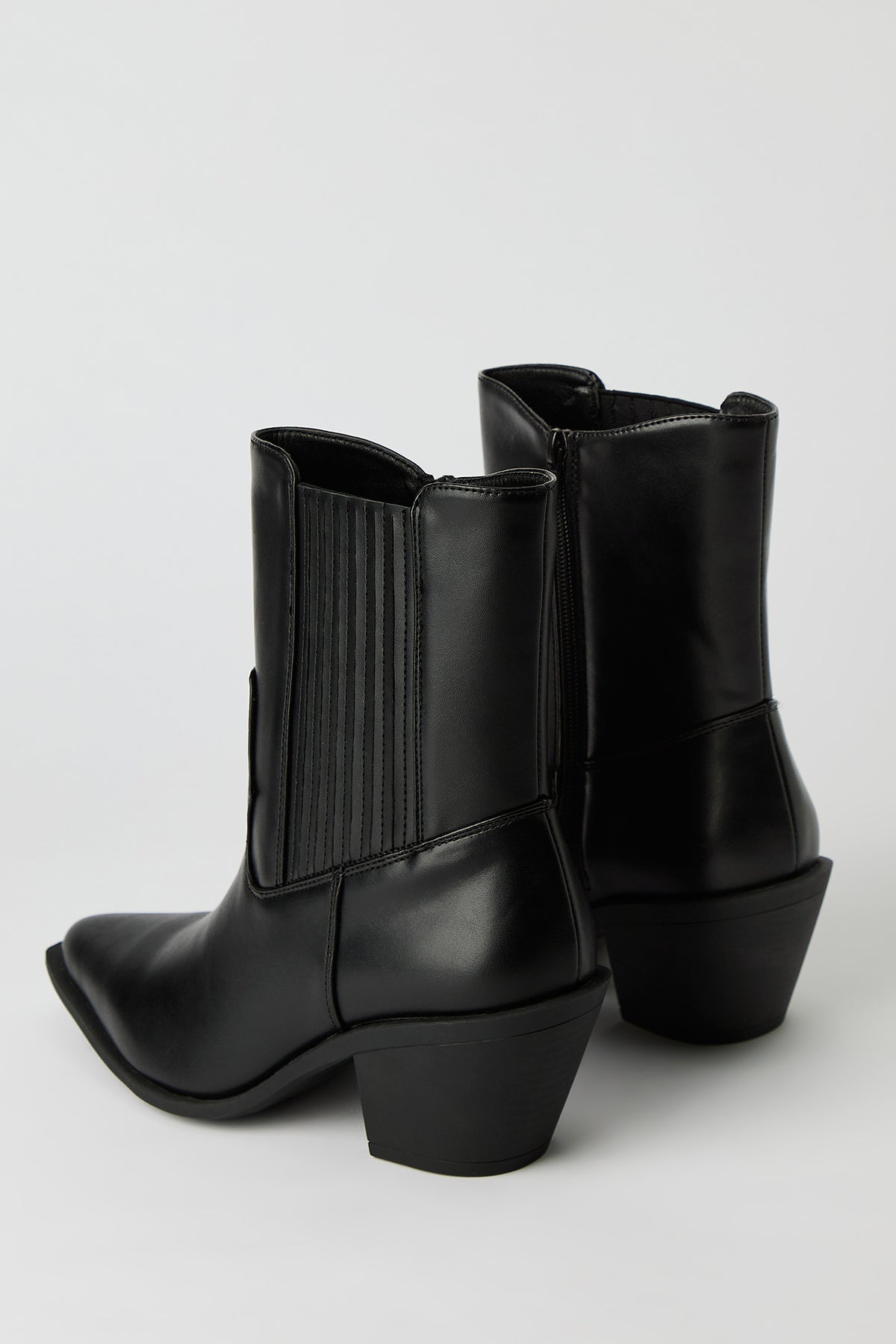 Alt View 4. Western Heeled Boot - Black