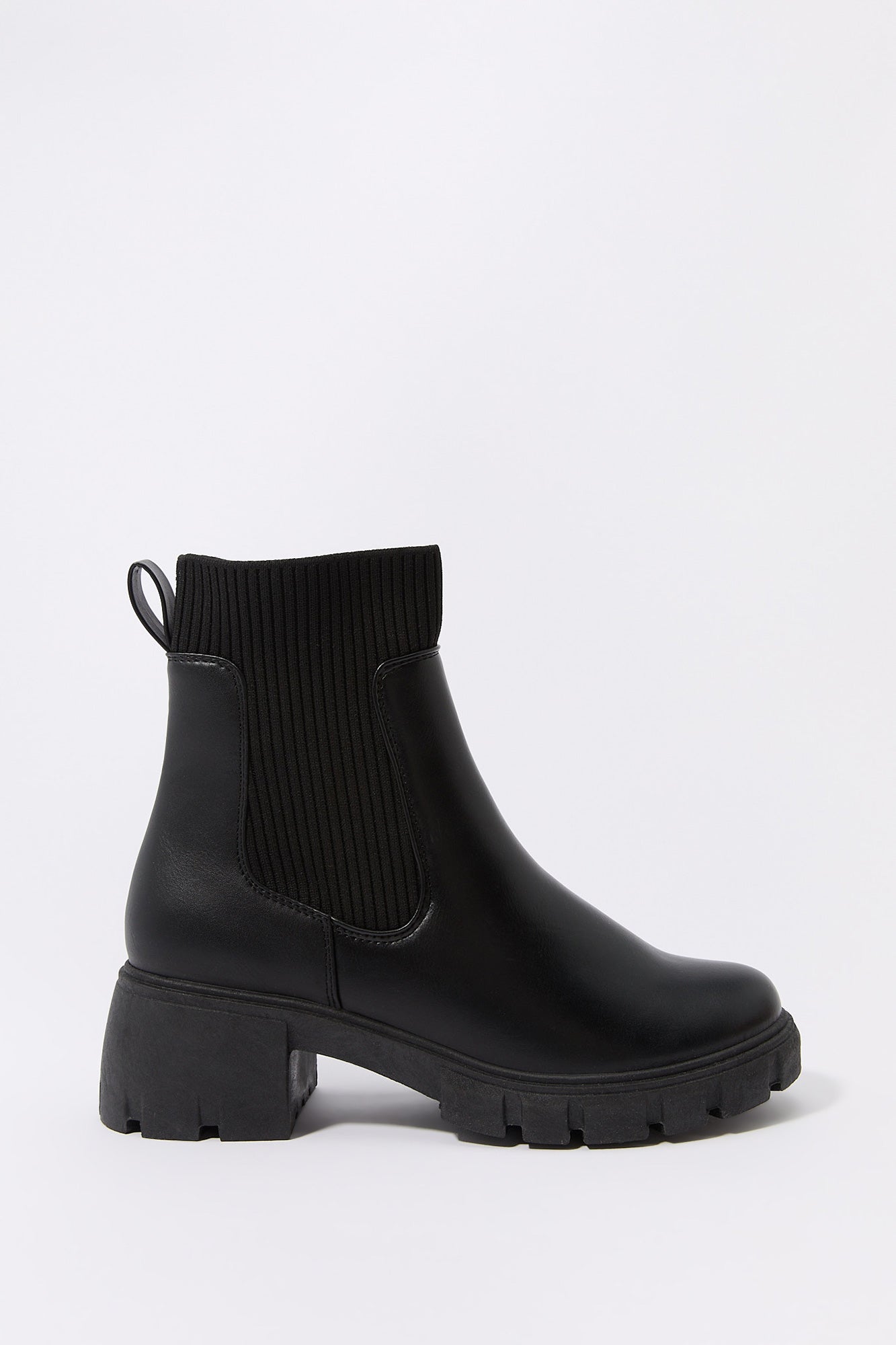 Ribbed Knit Gore Boot