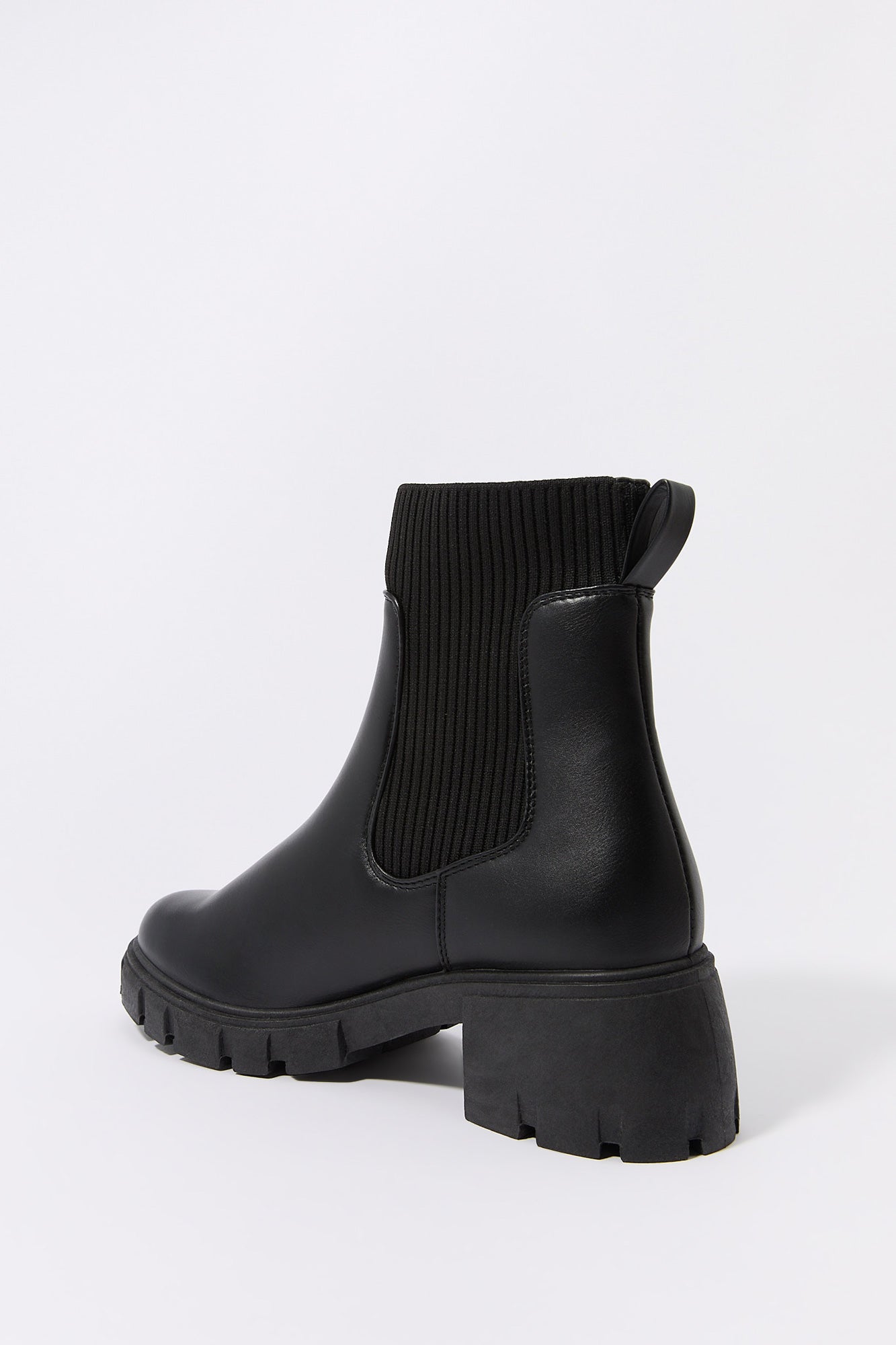 Ribbed Knit Gore Boot