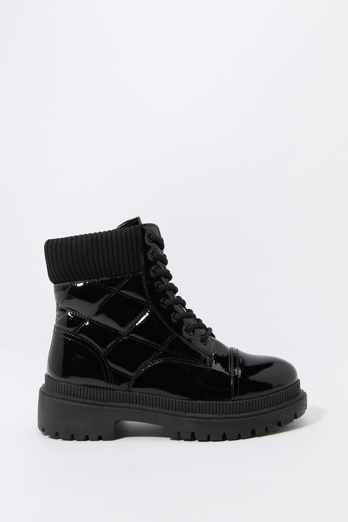 Quilted Lace Up Boot