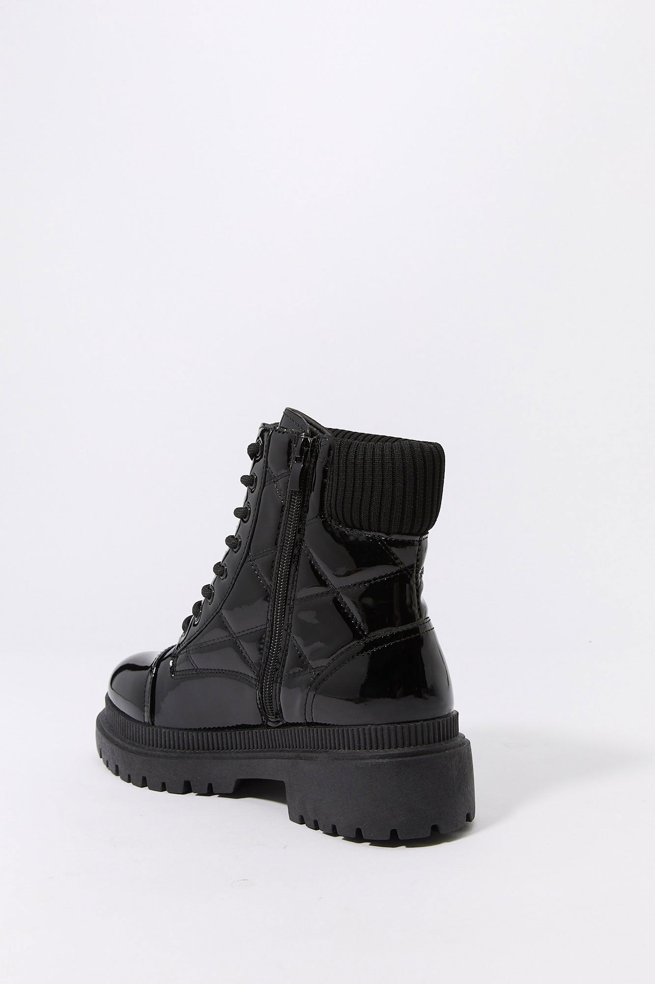 Quilted Lace Up Boot