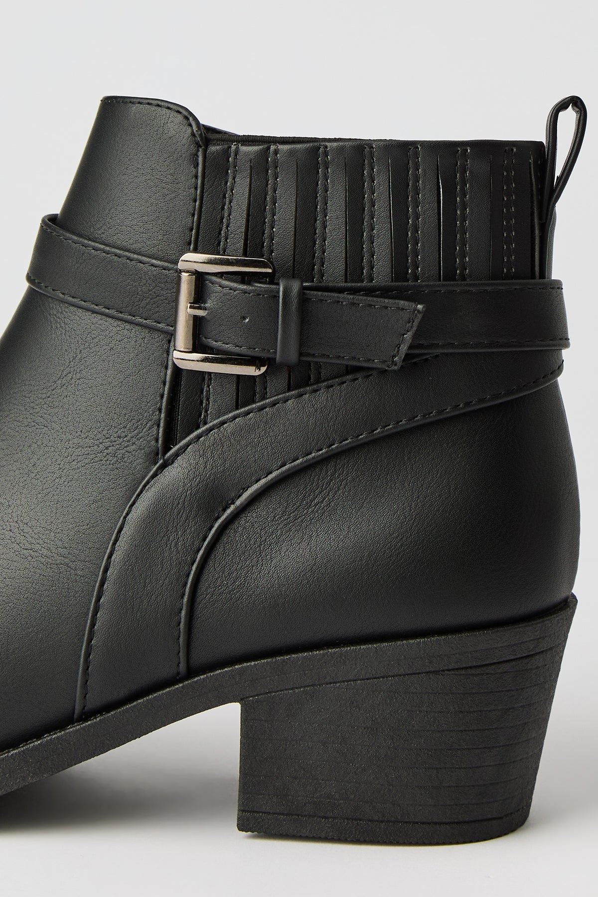 Alt View 4. Low Heel Ankle Boots - Black