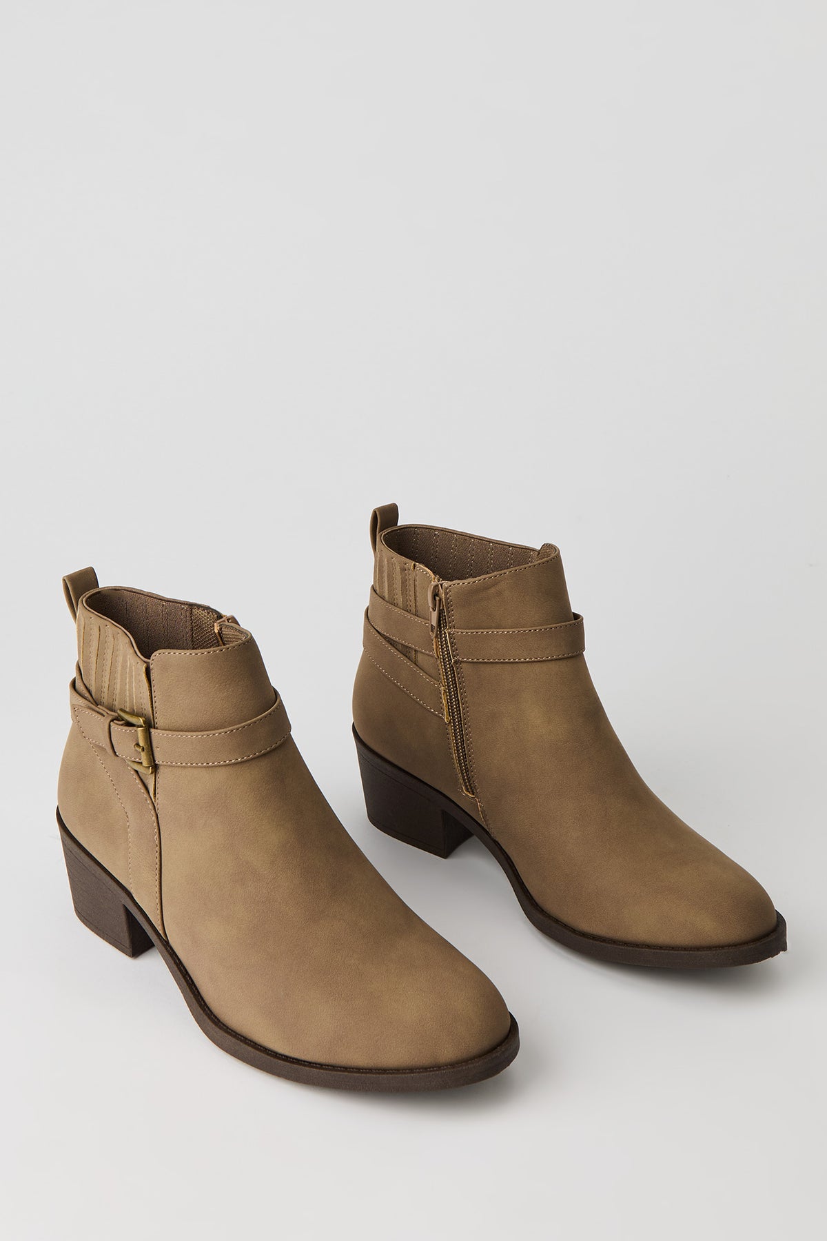 Alt View 2. Low Heel Ankle Boots - Taupe