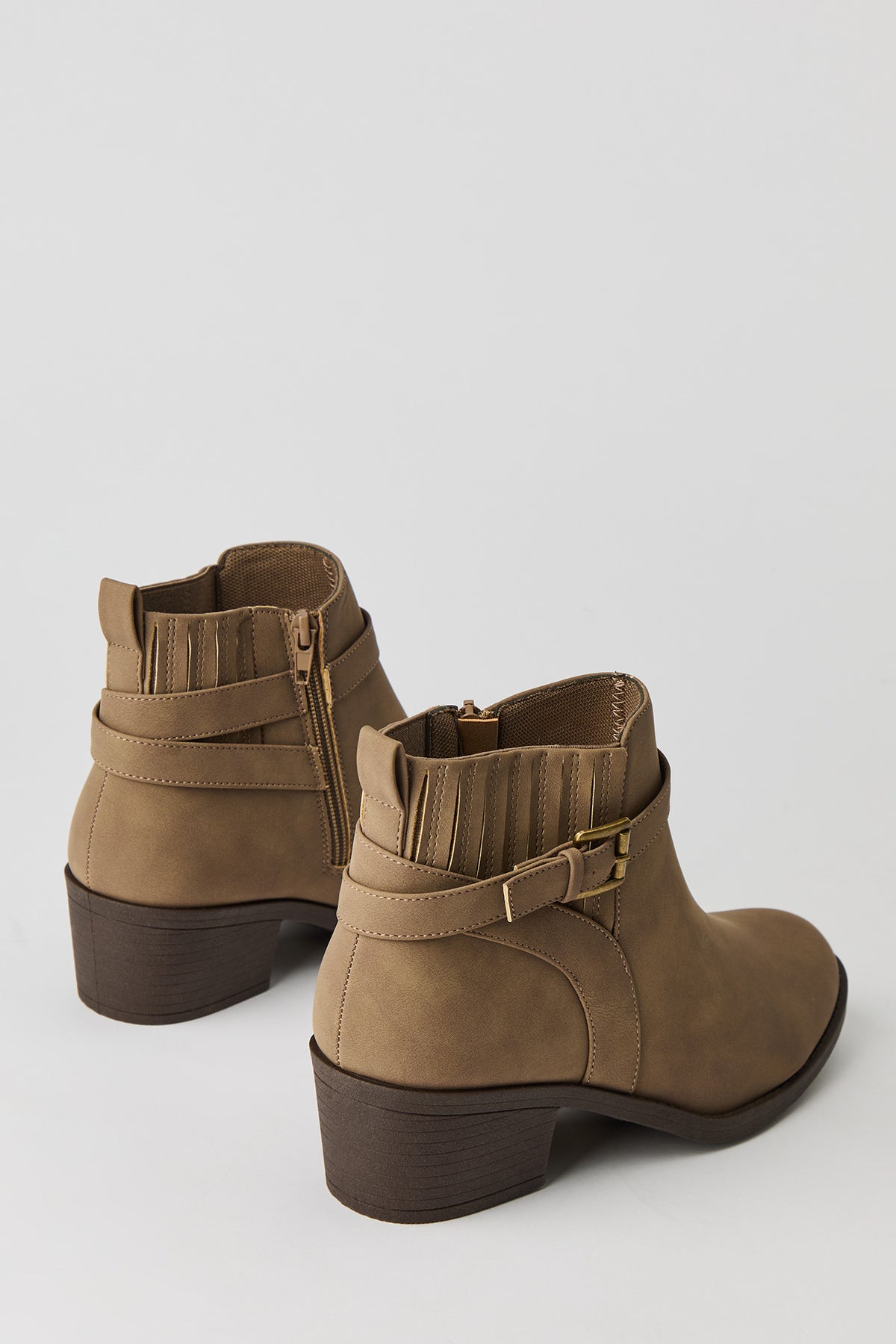 Alt View 3. Low Heel Ankle Boots - Taupe