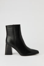 Faux Leather Pointed Toe Block Heels