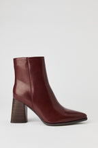 Faux Leather Pointed Toe Block Heels