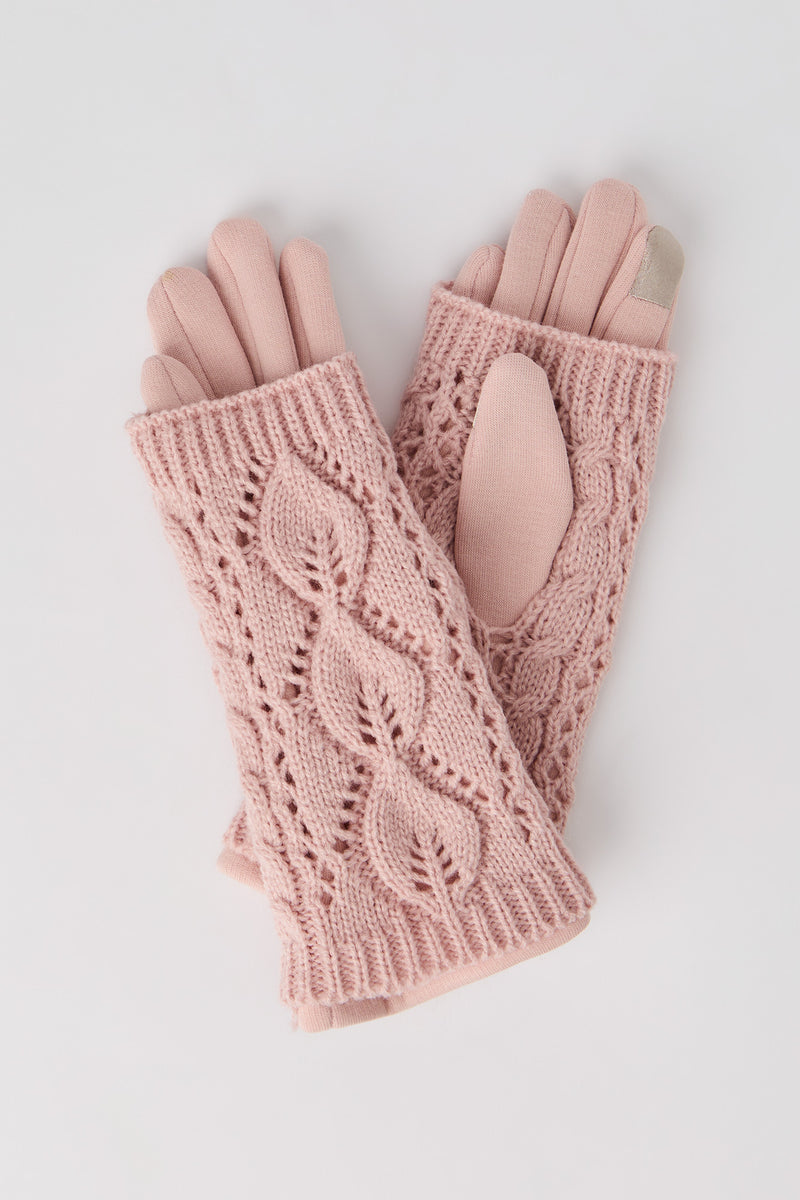 Gants à écran tactile avec tricot torsadé