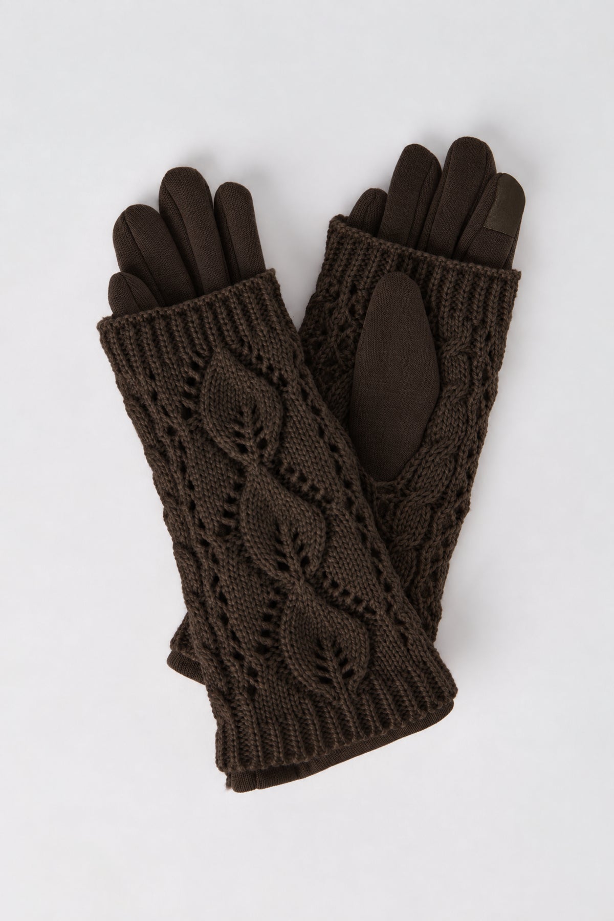Gants pour écran tactile en tricot torsadé