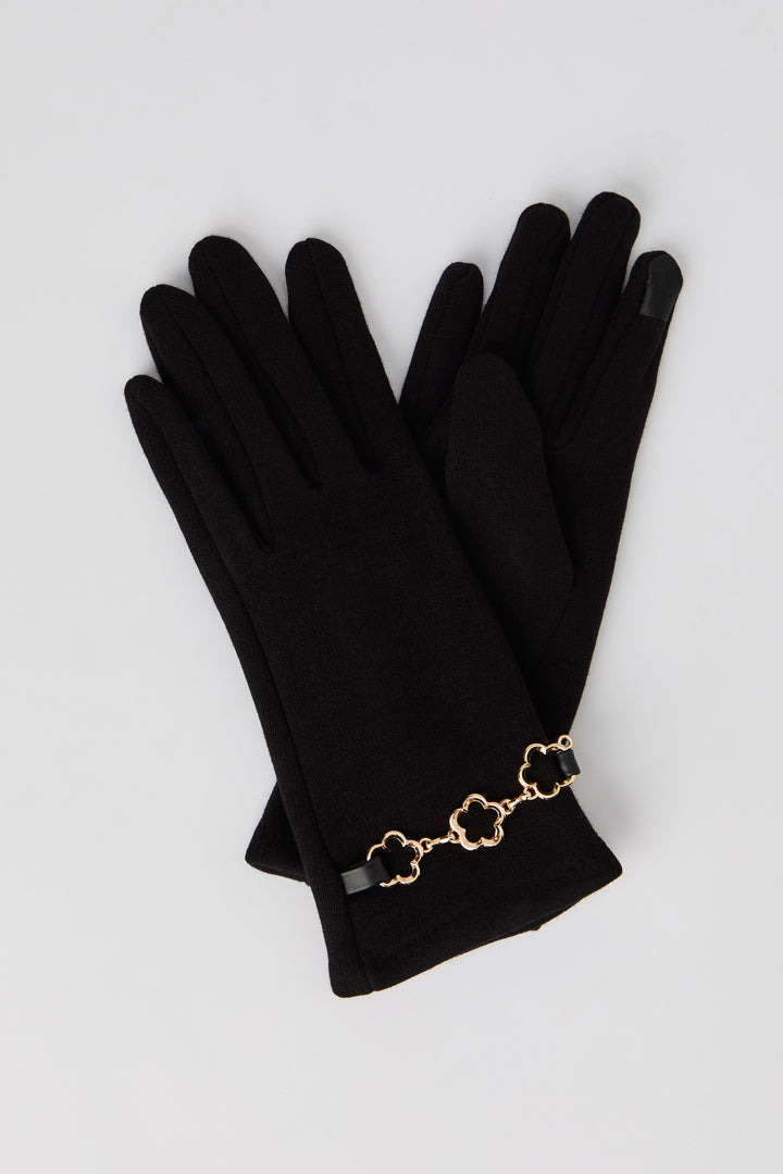 Gants à écran tactile avec chaîne et trèfle