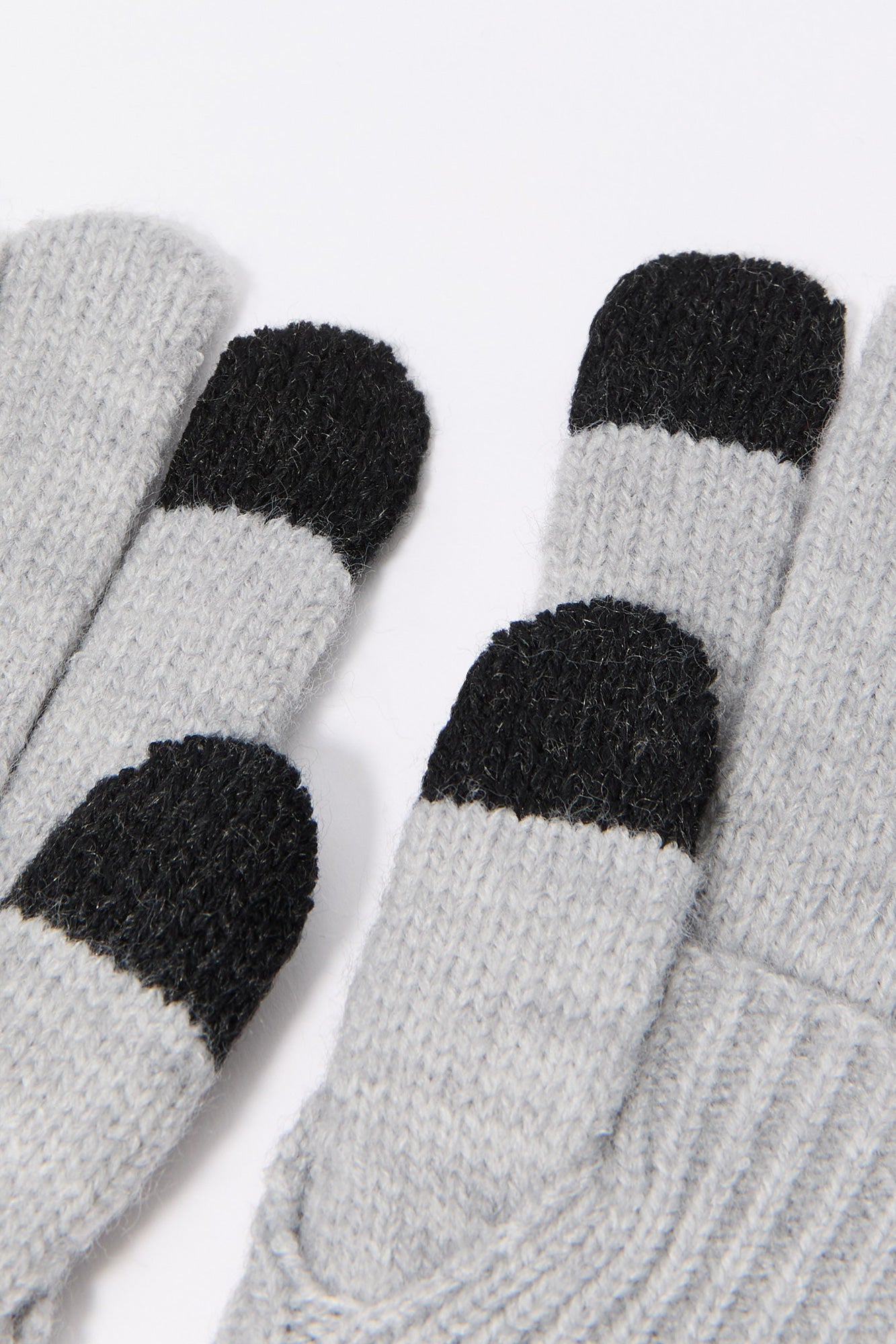 Gants à écran tactile avec superposition en tricot côtelé