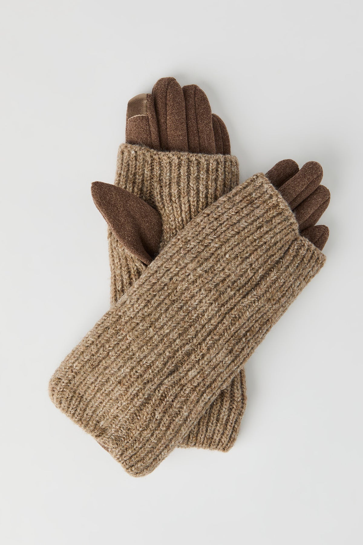 2-in-1 Touch Screen Gloves - Taupe