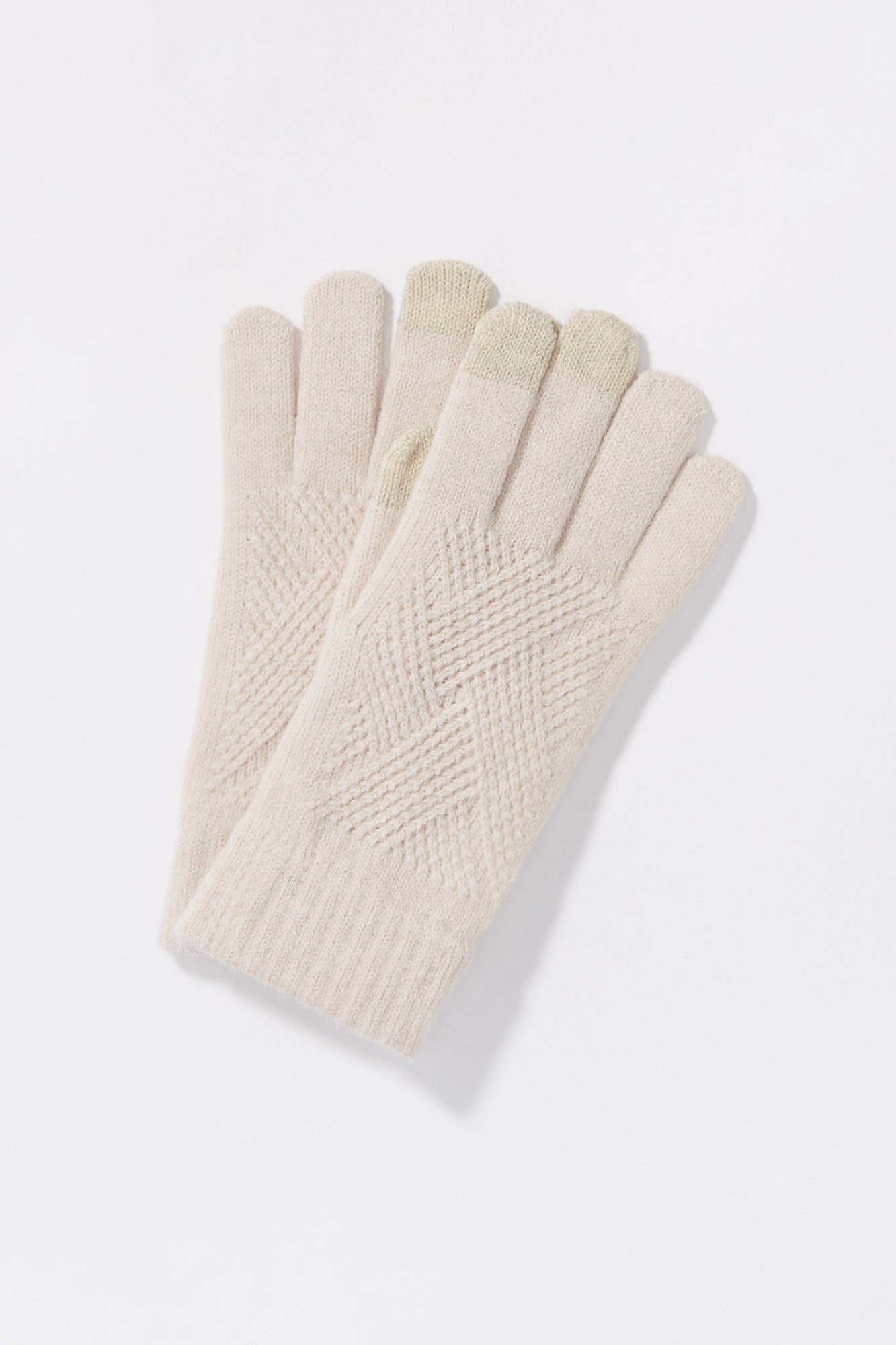 Gants à écran tactile en tricot avec motif de losanges