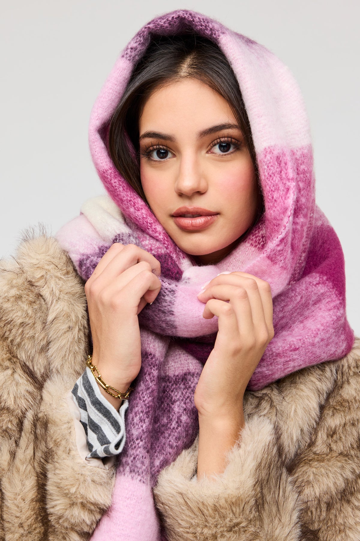 Plaid Scarf - Purple