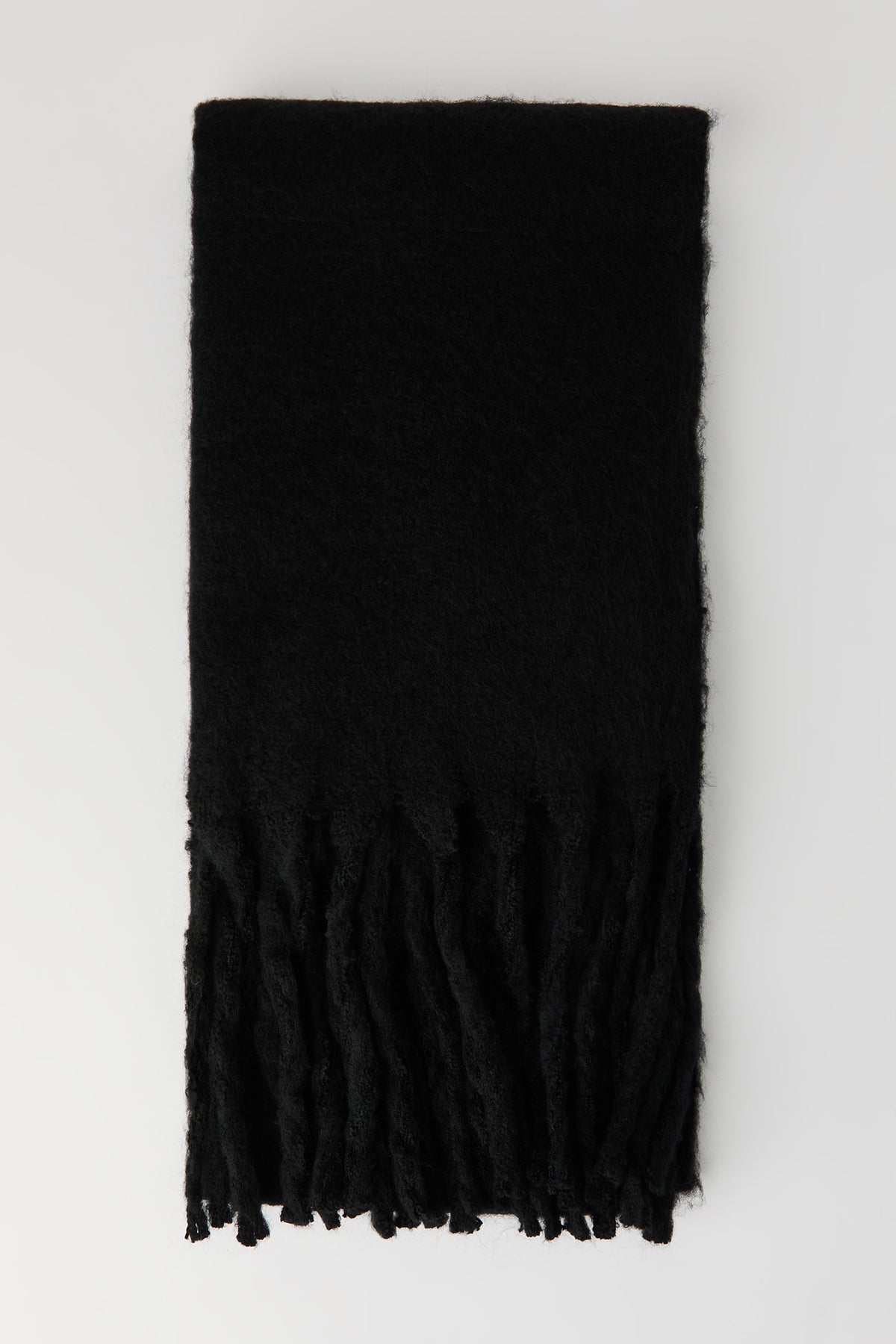 Alt View 2. Solid Knit Scarf - Black