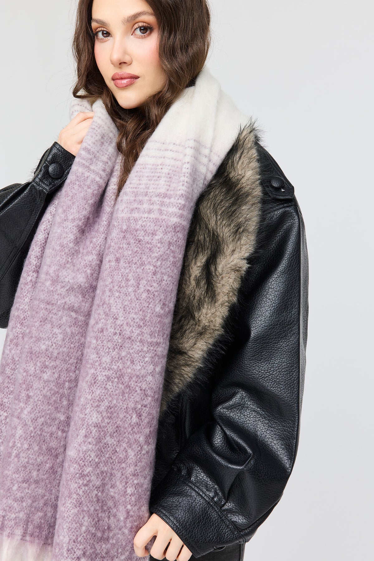Écharpe en tricot ombré