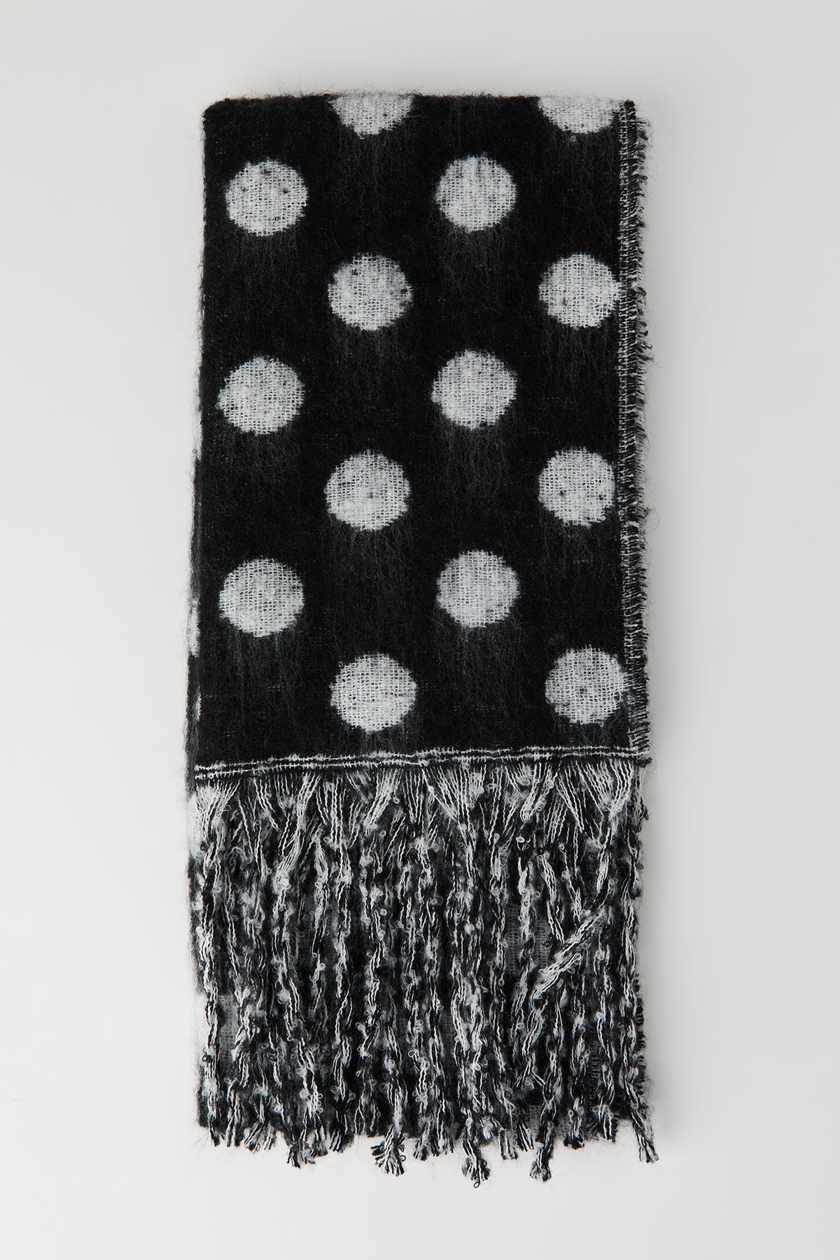 Alt View 2. Polka Dot Knit Scarf - Black