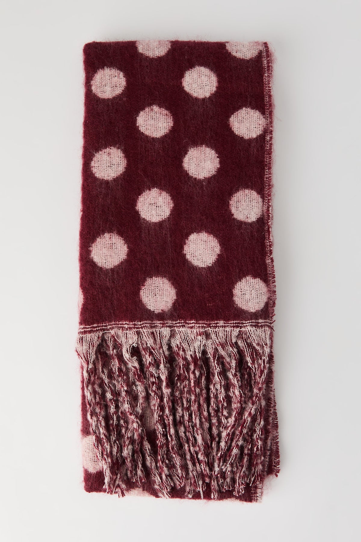 Alt View 2. Polka Dot Knit Scarf - Burgundy