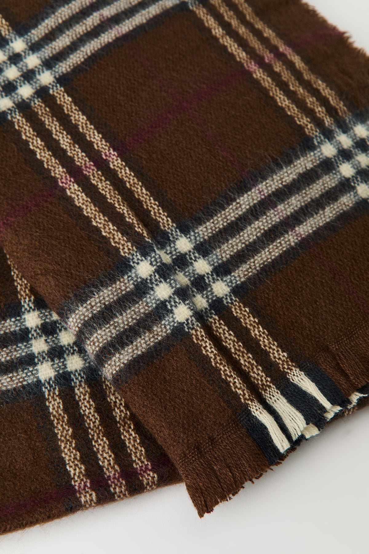 Alt View 2. Soft Plaid Scarf - Dark Brown