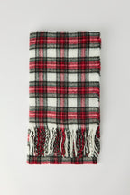 Soft Plaid Fringe Scarf