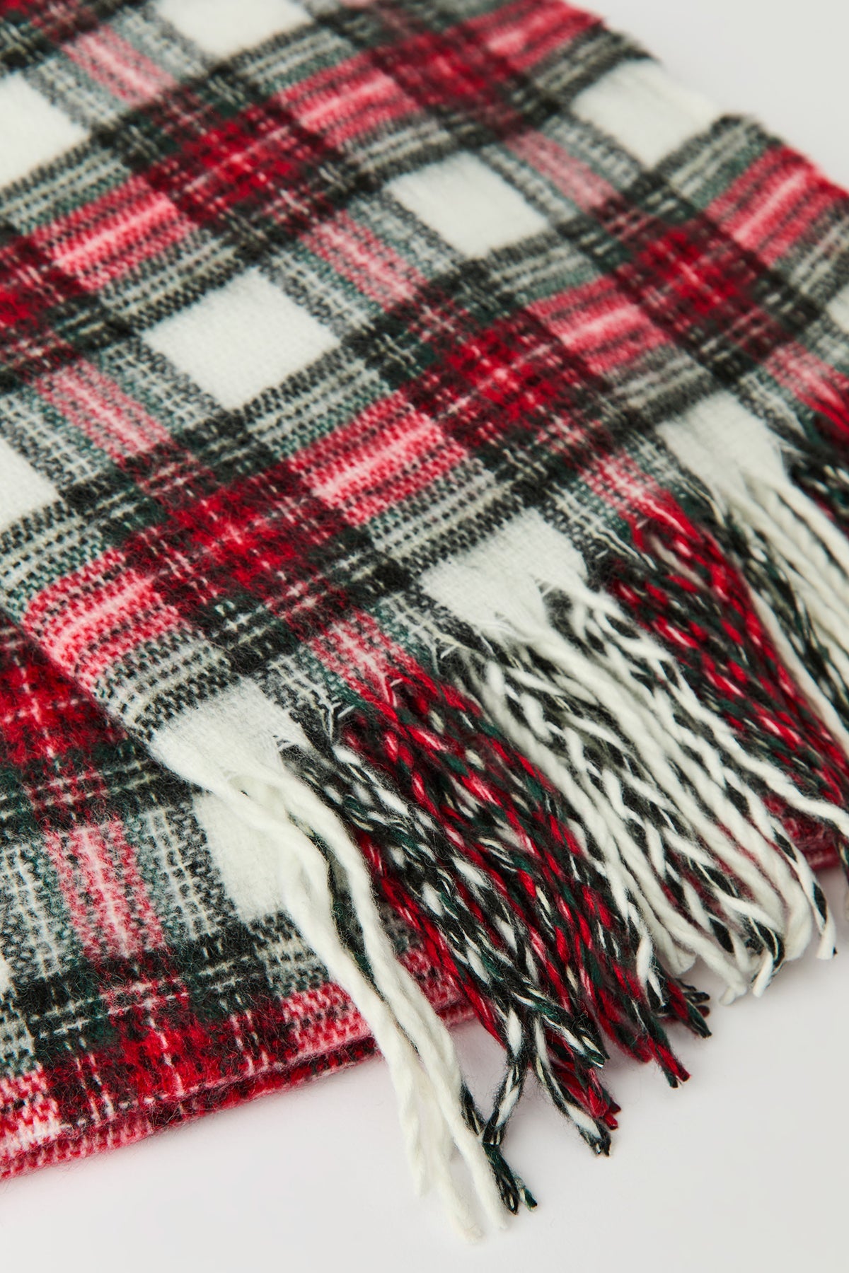 Alt View 2. Soft Plaid Fringe Scarf - Burgundy