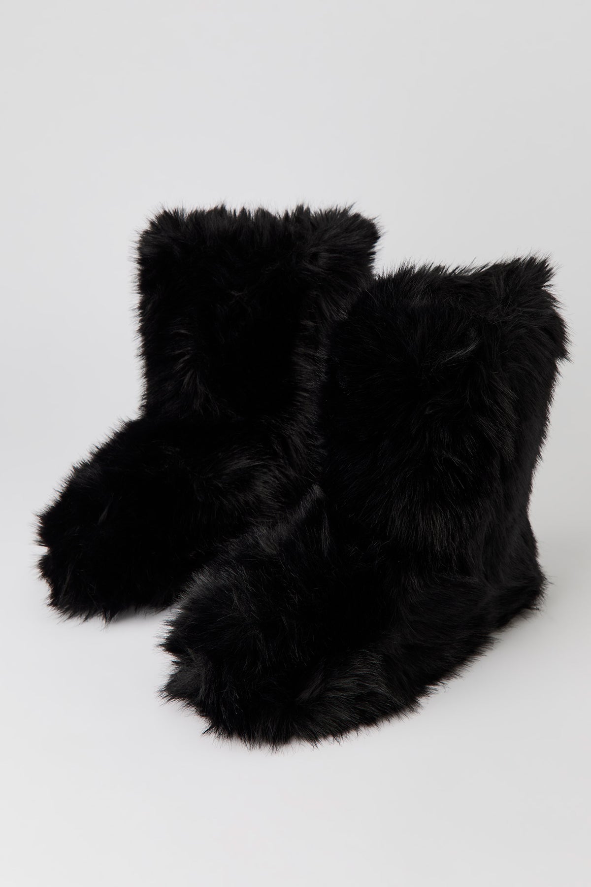 Alt View 2. Faux Fur Boots - Black