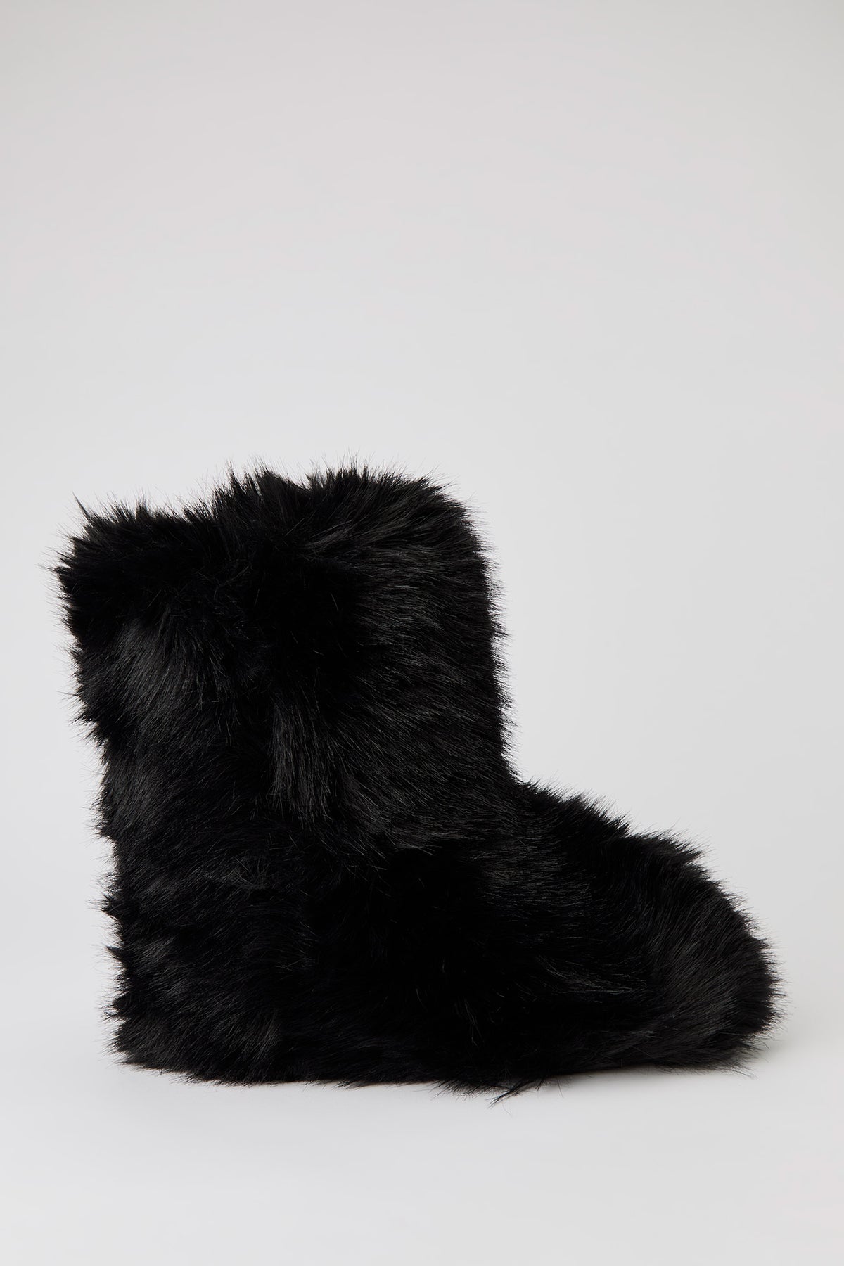 Faux Fur Boots - Black