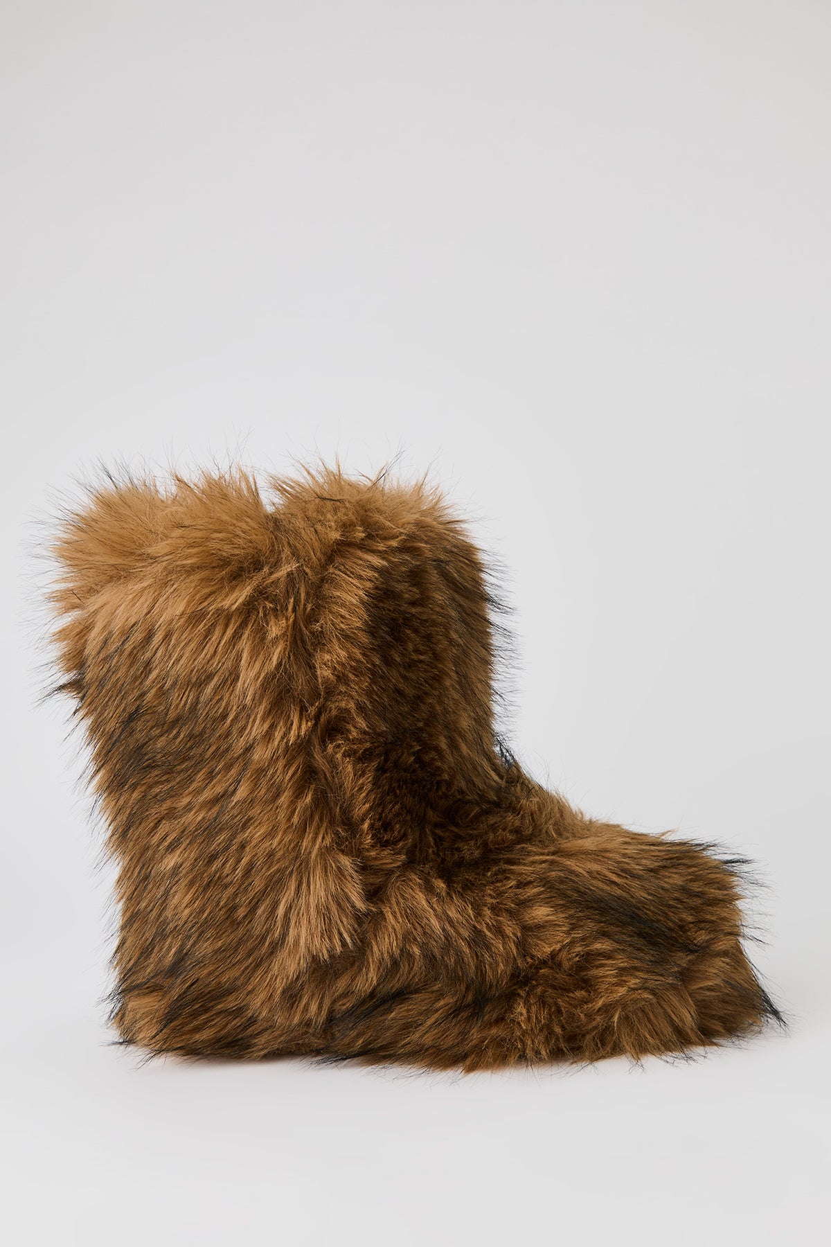 Faux Fur Boots - Tan