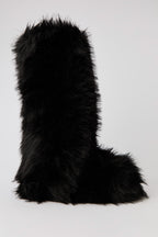 Bottes au genou en similifourrure pelucheuse