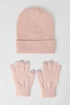 Ensemble bonnet et gants en tricot