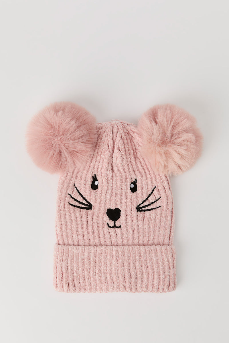 Ribbed Chenille Critter Beanie