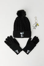Peanuts Snoopy Beanie Gloves & Keychain Set