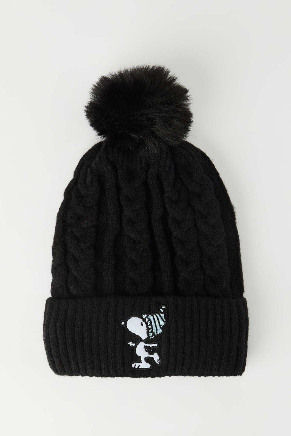 Alt View 2. Peanuts Snoopy Beanie Gloves & Keychain Set - Black