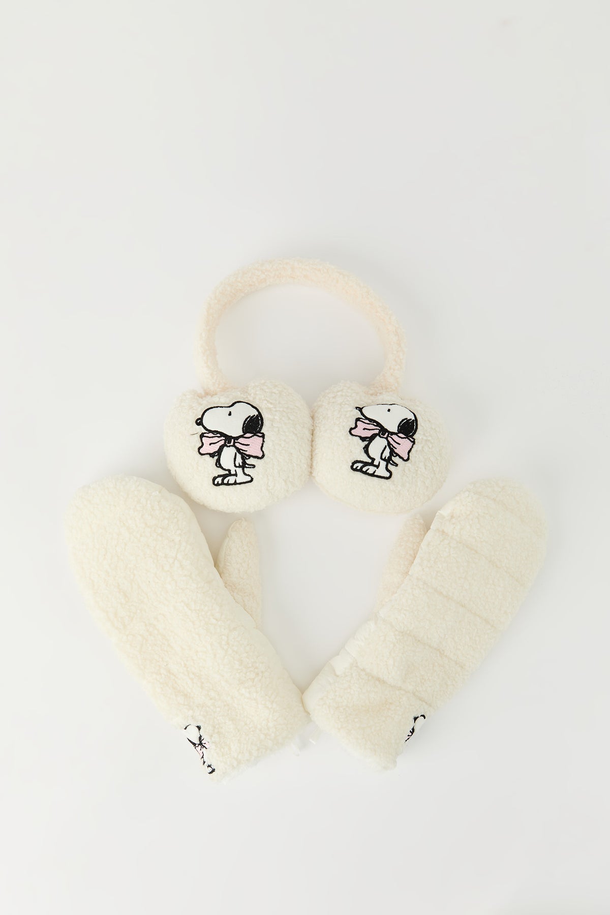 Ensemble avec cache-oreilles et mitaines à imprimé Peanuts Snoopy 