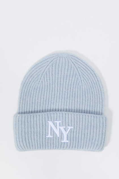 Tuque en tricot avec motif brodé NY