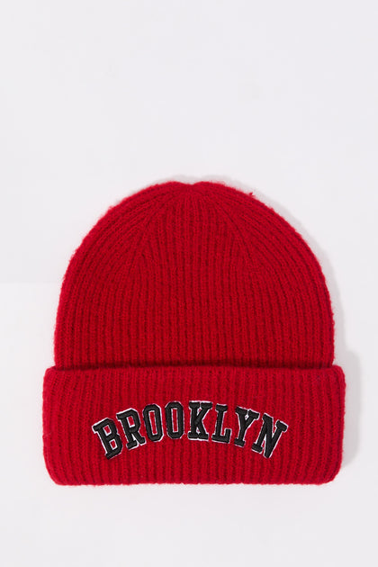 Tuque en tricot côtelé avec motif brodé City