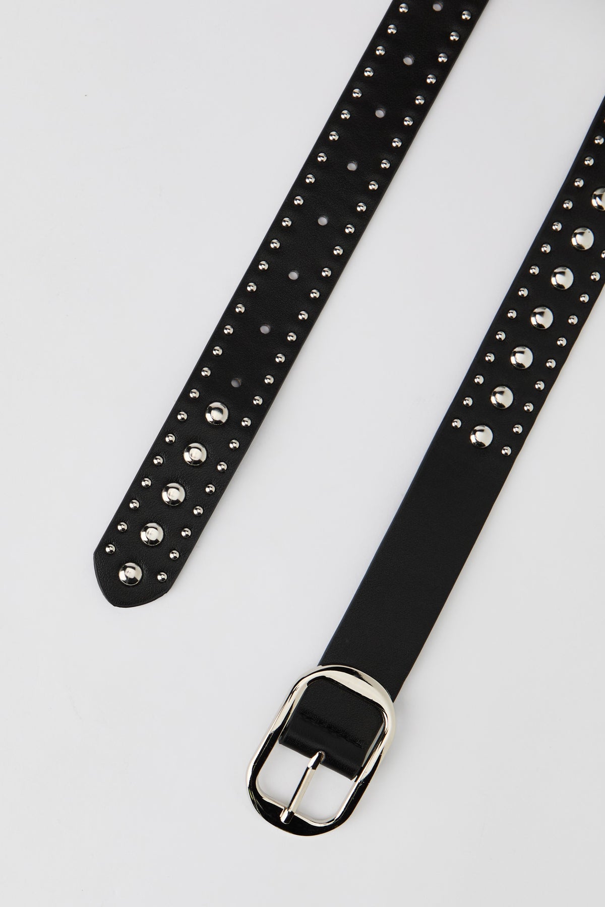 Alt View 2. Studded Belt - Solid Black