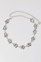 Rhinestone Hammered Chain Belt