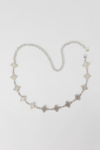 Rhinestone Clover Chain Belt