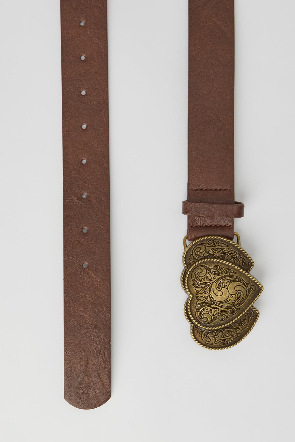 Alt View 2. Western Heart Buckle Belt - Brown