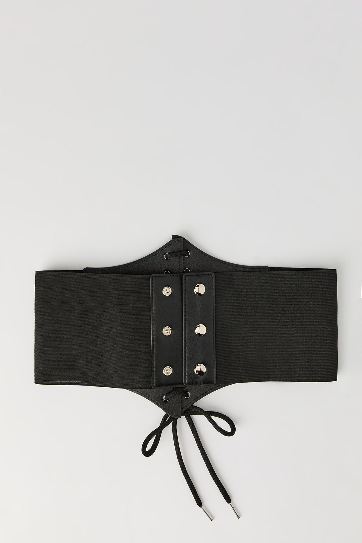 Alt View 2. Floral Lace Corset Belt - Solid Black