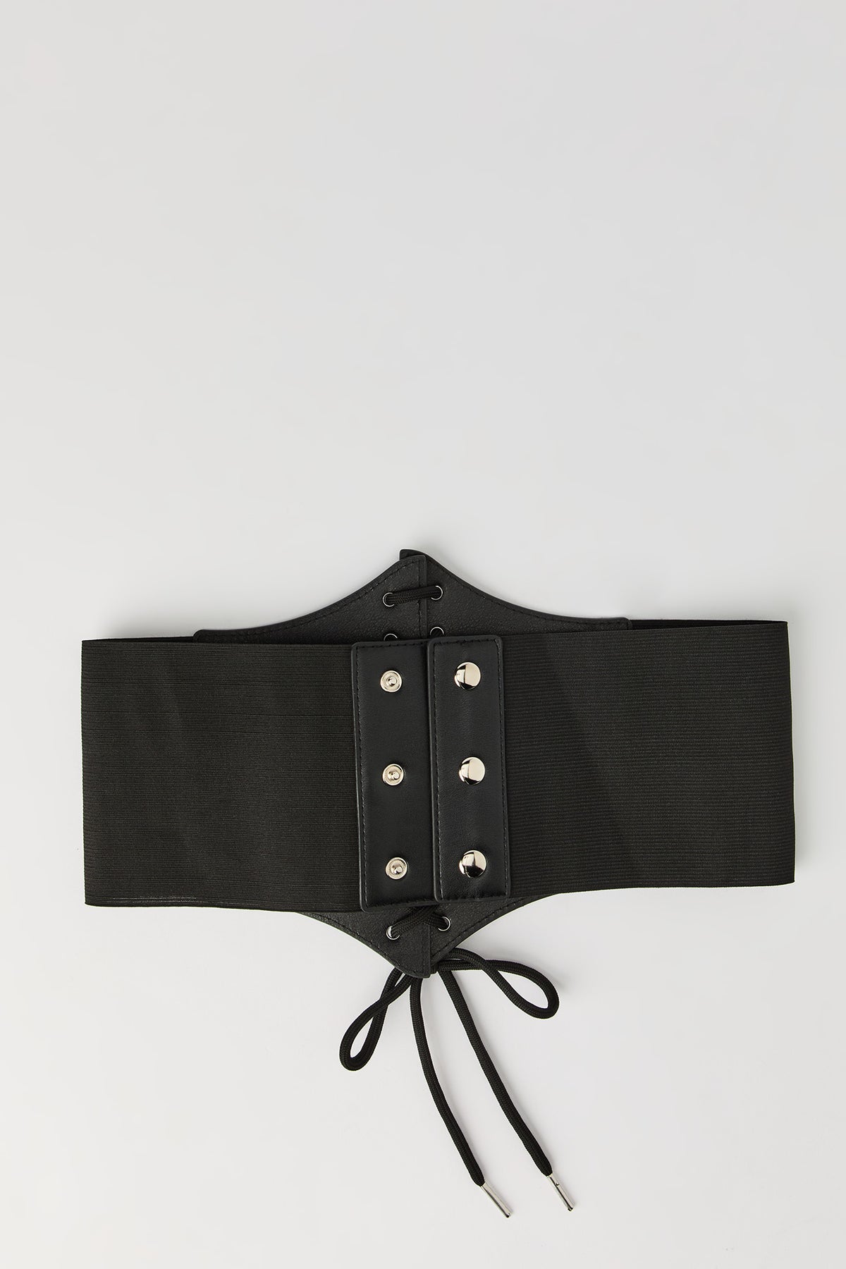 Alt View 2. Lace Up Corset Belt - Solid Black