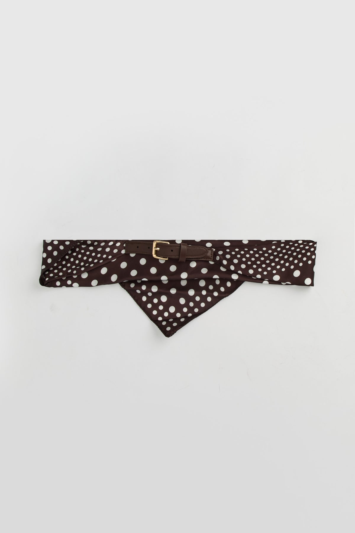 Alt View 3. Polka Dot Scarf Belt - Brown