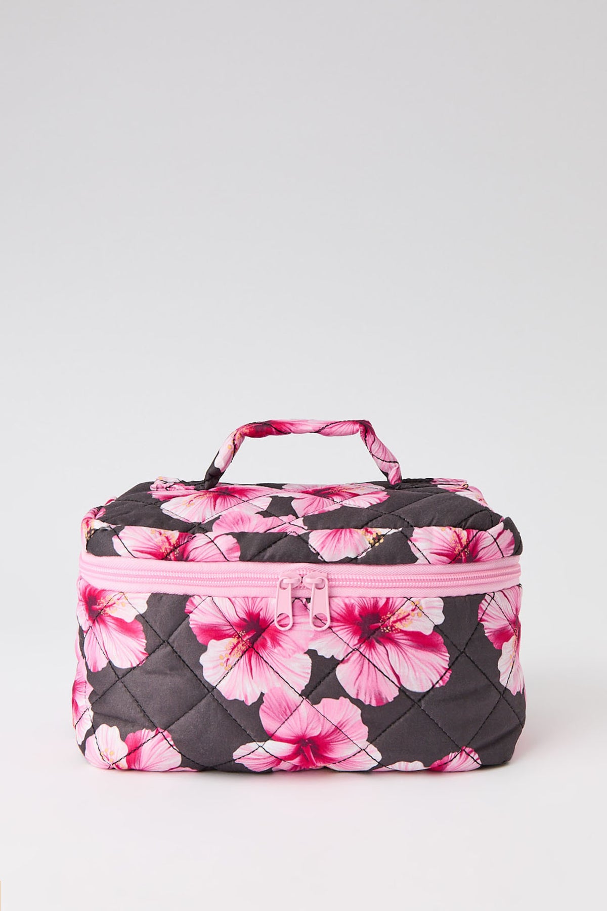Quilted Makeup Bag - Brown