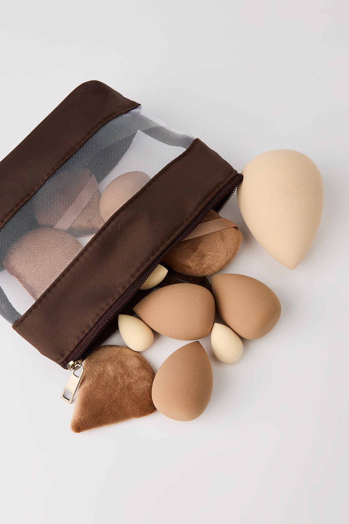 Trousse de maquillage et ensemble d'éponges (Lot de 14)